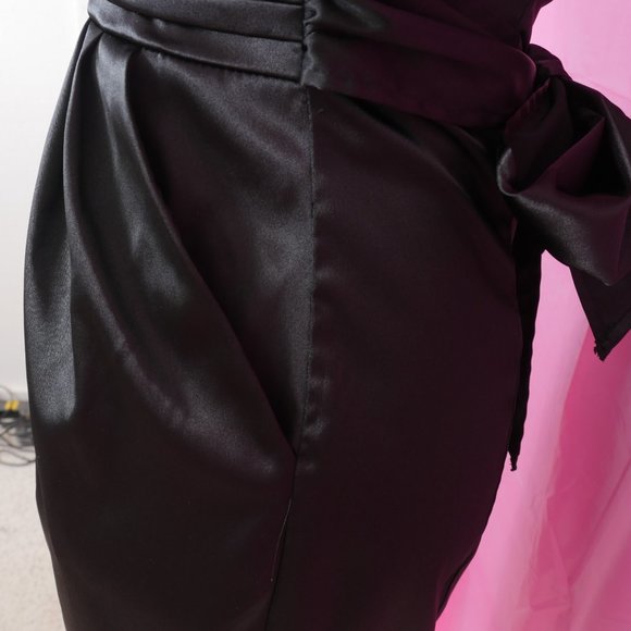 Arden B. Black Satin Halter Size S Party Dress - Picture 4 of 11